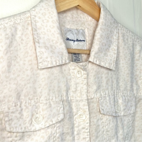 Tommy Bahama Two Palms 100% Linen Leopard Print Lightweight Jacket, Size XS - Picture 3 of 4